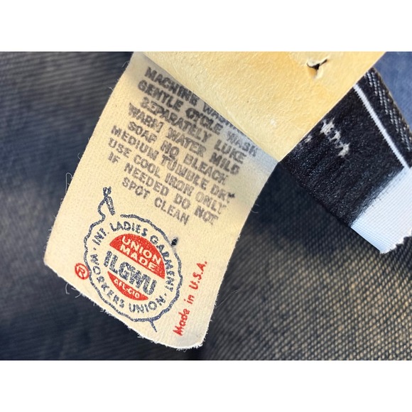 VTG 70s Joyce Blue Denim Vest Medium Red Stitching Shotgun Shell Buttons Western - Picture 7 of 8